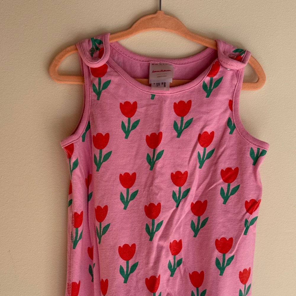 HANNA ANDERSSON - Pink Floral Sleeveless Baby Jumpsuit - Picture 3 of 5